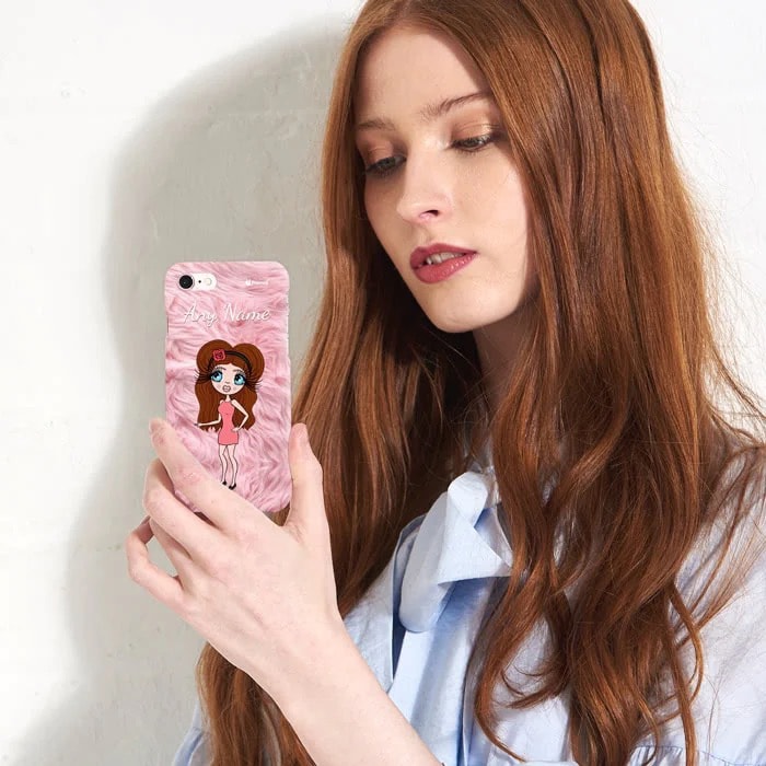 Womens Personalized Fur Effect Phone Case