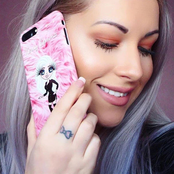 Womens Personalized Fur Effect Phone Case