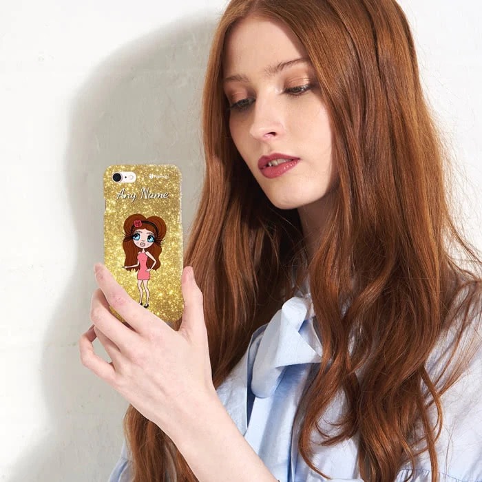 Womens Personalized Glitter Effect Phone Case