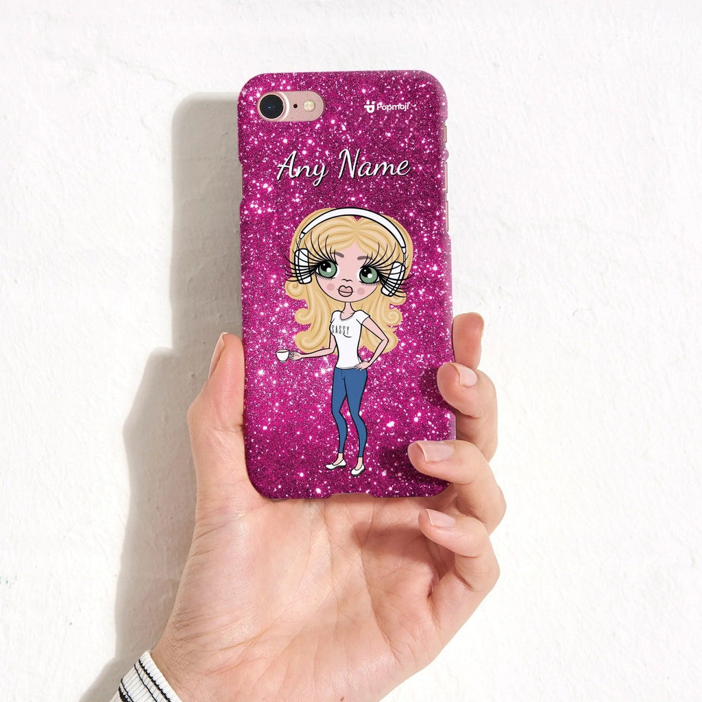 Womens Personalized Glitter Effect Phone Case