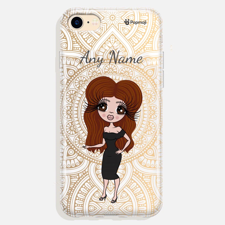 Womens Personalized Golden Lace Phone Case