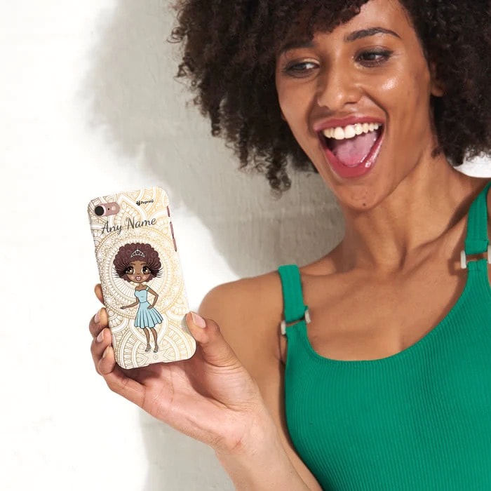 Womens Personalized Golden Lace Phone Case