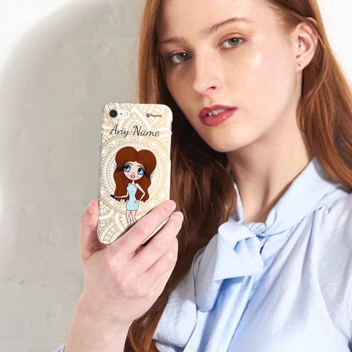 Womens Personalized Golden Lace Phone Case