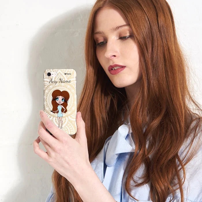 Womens Personalized Golden Lace Phone Case