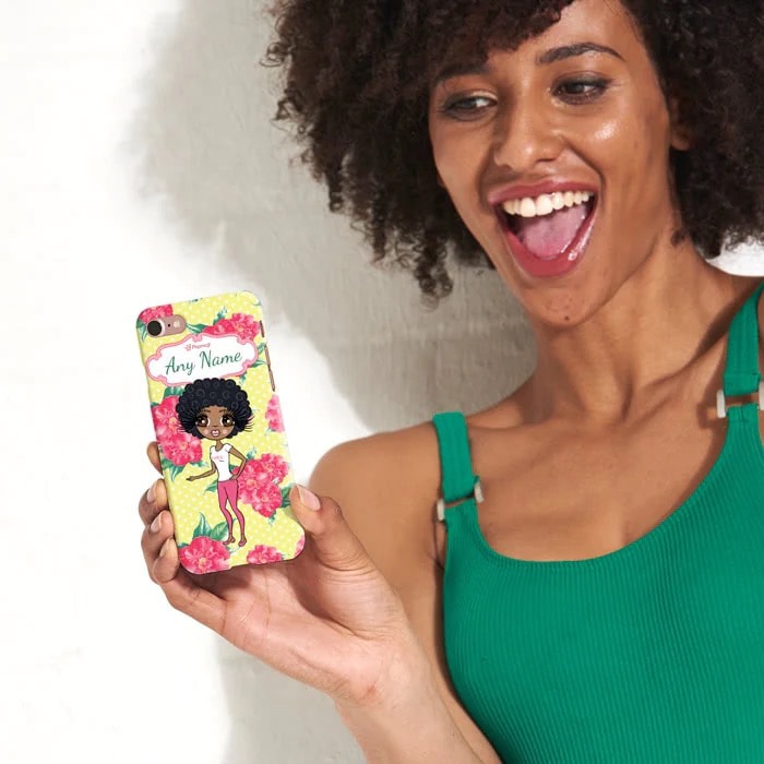 Womens Personalized Lemon Floral Phone Case