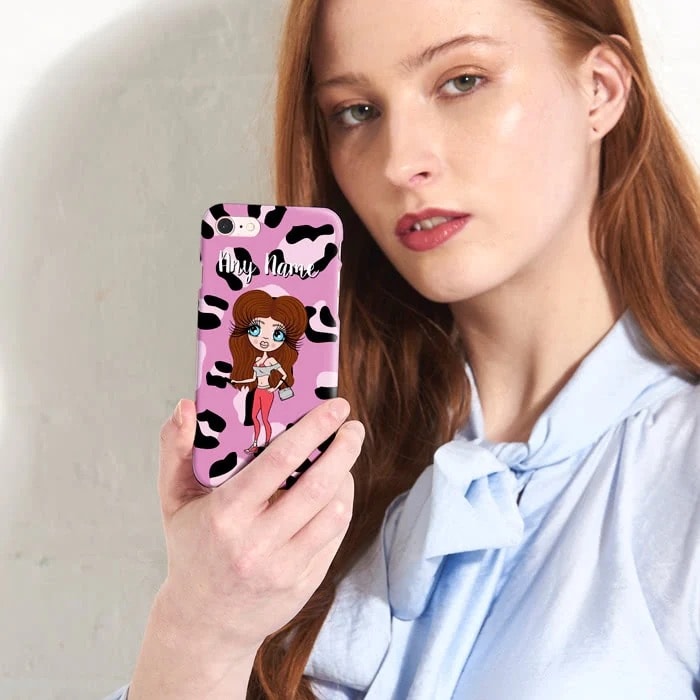Womens Personalized Lilac Leopard Phone Case