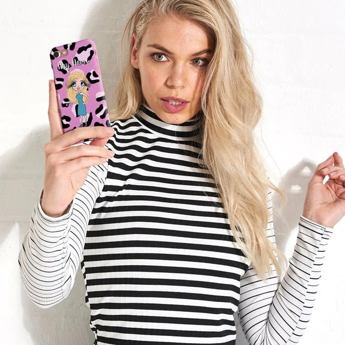 Womens Personalized Lilac Leopard Phone Case