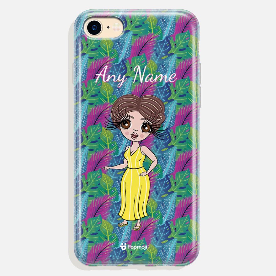 Womens Personalized Neon Leaf Phone Case
