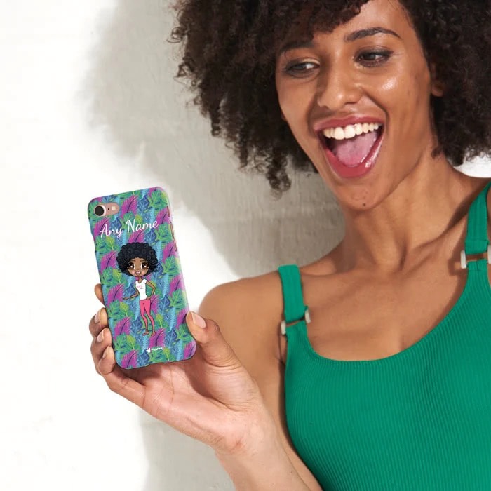 Womens Personalized Neon Leaf Phone Case