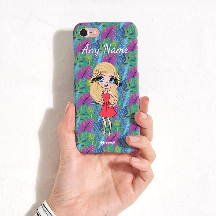 Womens Personalized Neon Leaf Phone Case