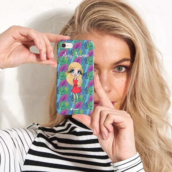 Womens Personalized Neon Leaf Phone Case