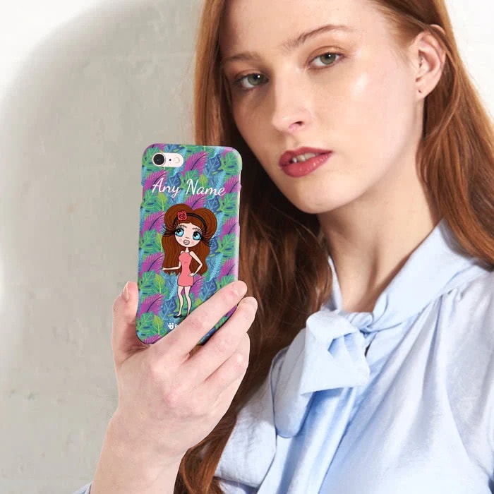 Womens Personalized Neon Leaf Phone Case