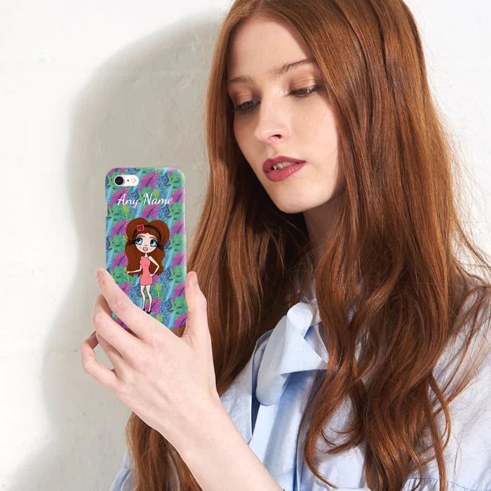 Womens Personalized Neon Leaf Phone Case