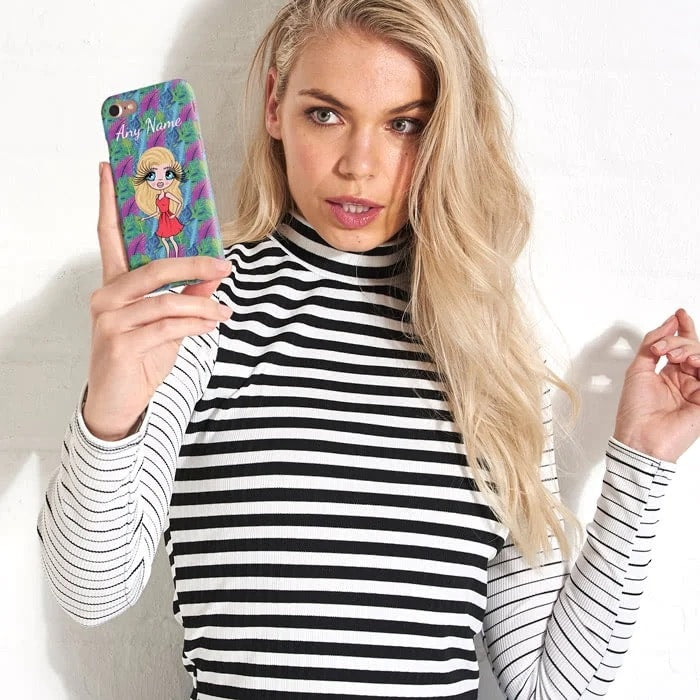 Womens Personalized Neon Leaf Phone Case