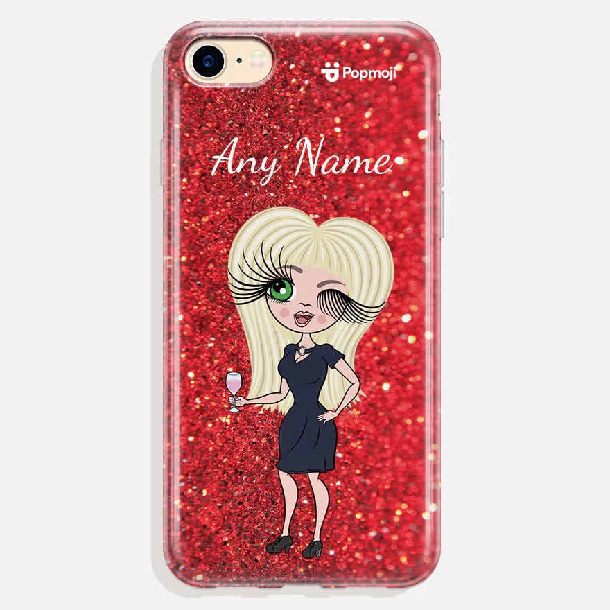 Womens Personalized Romantic Glitter Effect Phone Case