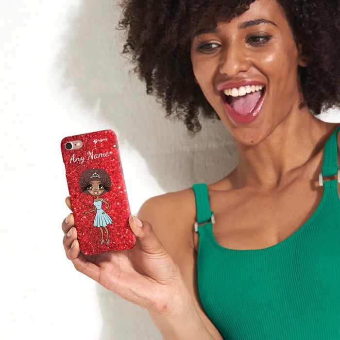 Womens Personalized Romantic Glitter Effect Phone Case