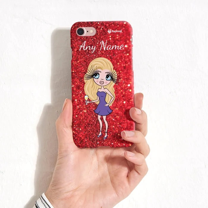 Womens Personalized Romantic Glitter Effect Phone Case