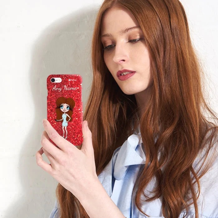 Womens Personalized Romantic Glitter Effect Phone Case