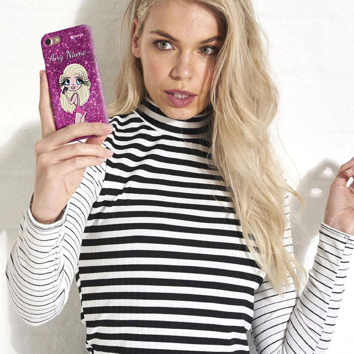 Womens Personalized Selfie Glitter Effect Phone Case
