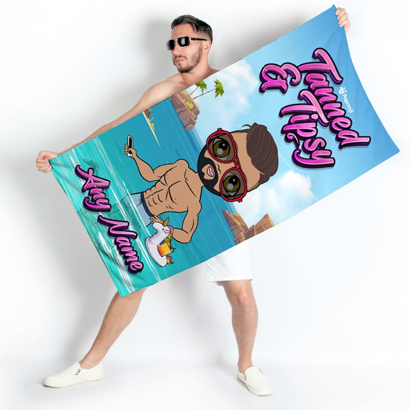 MrCB Personalized Tanned & Tipsy Trip Beach Towel - Image 4