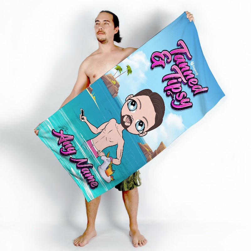 MrCB Personalized Tanned & Tipsy Trip Beach Towel - Image 2