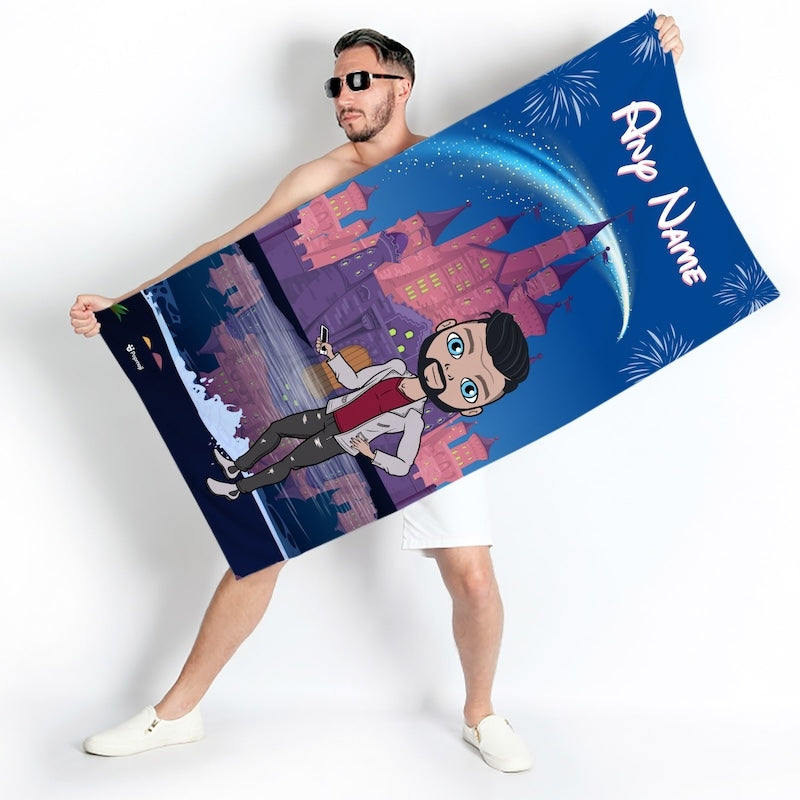 Mens Personalized Fairy Tale Beach Towel - Image 2