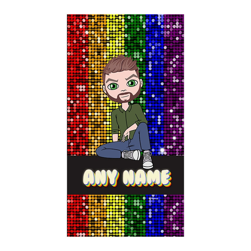 MrCB Glitter Pride Flag Beach Towel - Image 5
