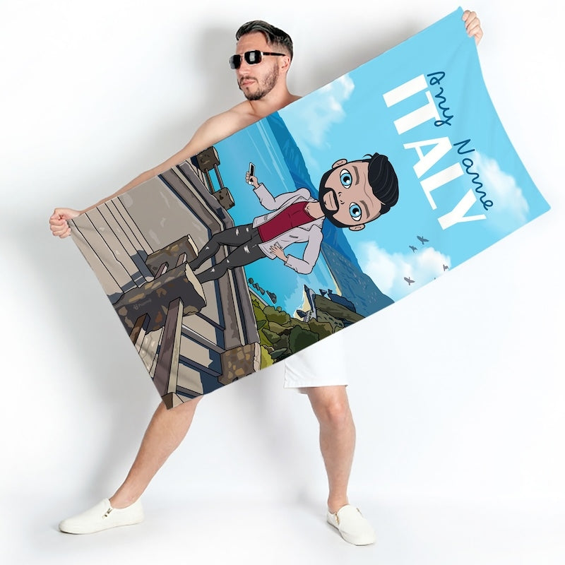 Mens Personalized Italian National Park Beach Towel - Image 1