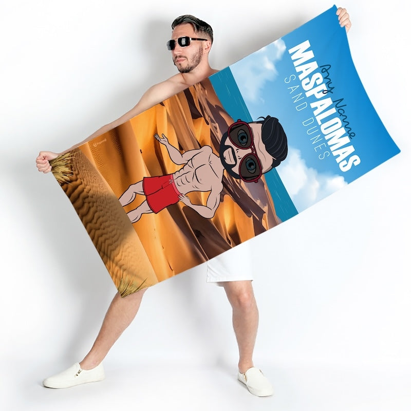 Mens Personalized Maspalomas Sand Dunes Beach Towel - Image 2