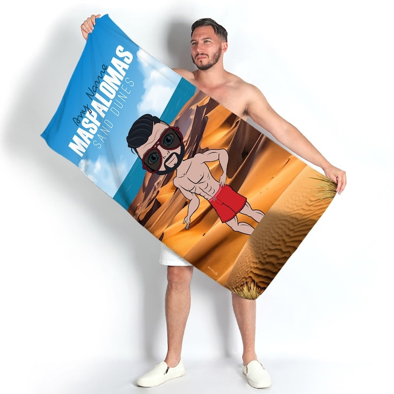 Mens Personalized Maspalomas Sand Dunes Beach Towel - Image 1