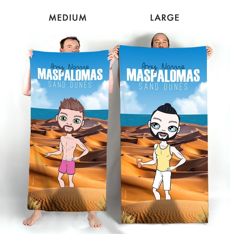 Mens Personalized Maspalomas Sand Dunes Beach Towel - Image 3