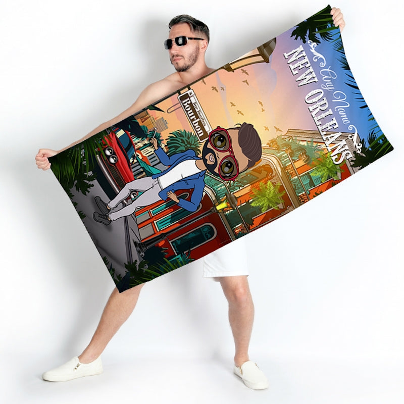MrCB Personalized New Orleans Beach Towel - Image 3