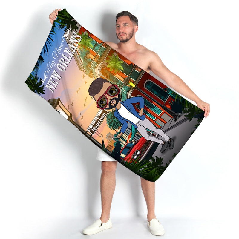 MrCB Personalized New Orleans Beach Towel - Image 1