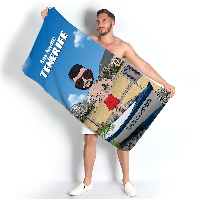 Mens Personalized Tenerife Beach Towel - Image 1