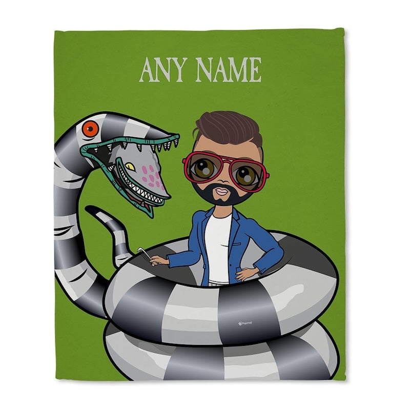 Mens Sinister Striped Snake Fleece Blanket - Image 1