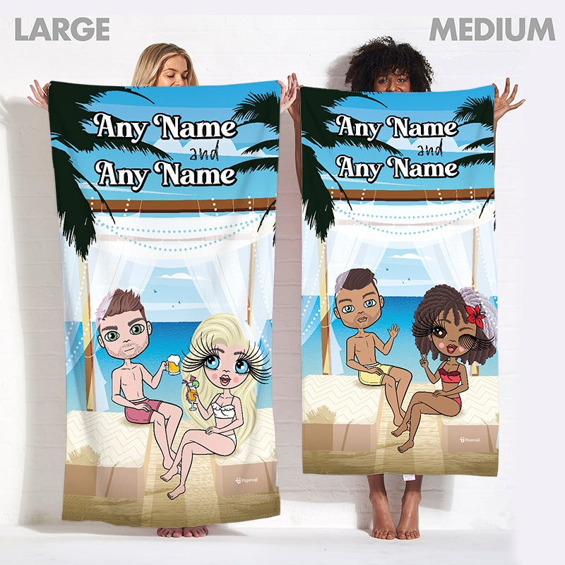 Multi Character Couples Beach Canopy Beach Towel - Image 3