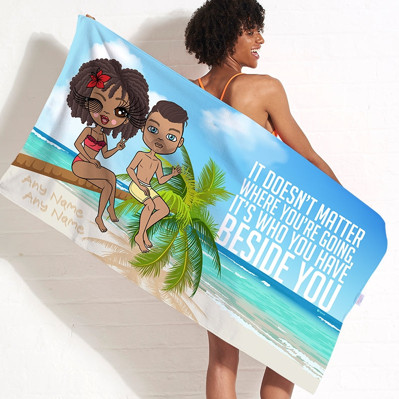 Multi Character Couples Beside You Beach Towel - Image 1