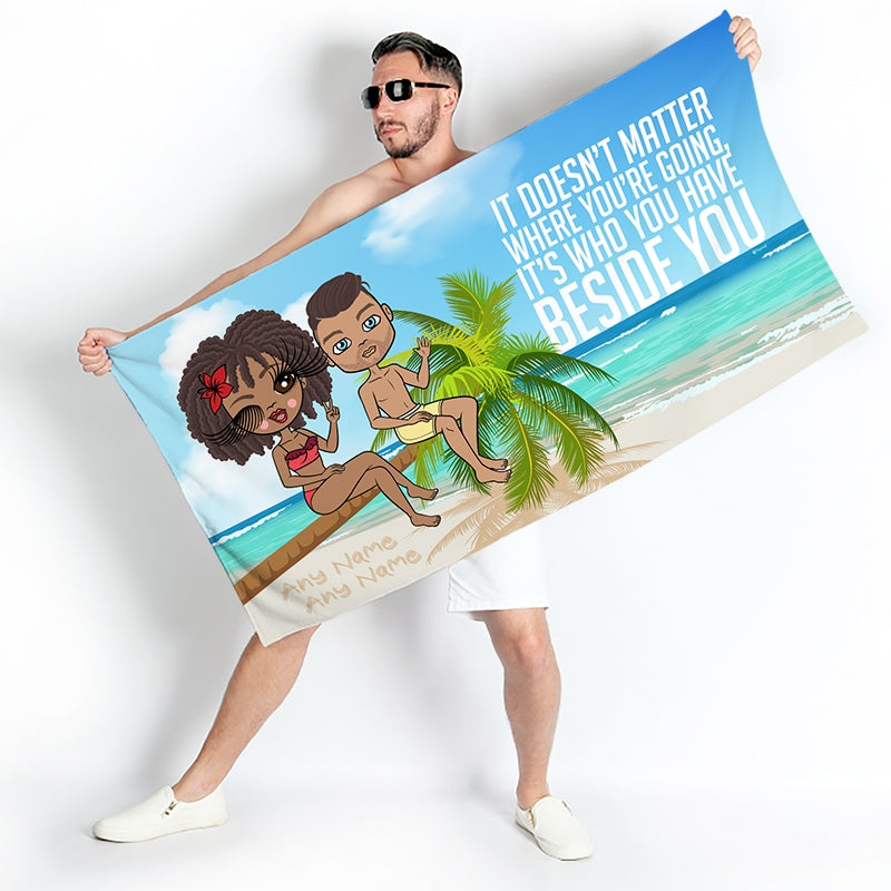 Multi Character Couples Beside You Beach Towel - Image 3