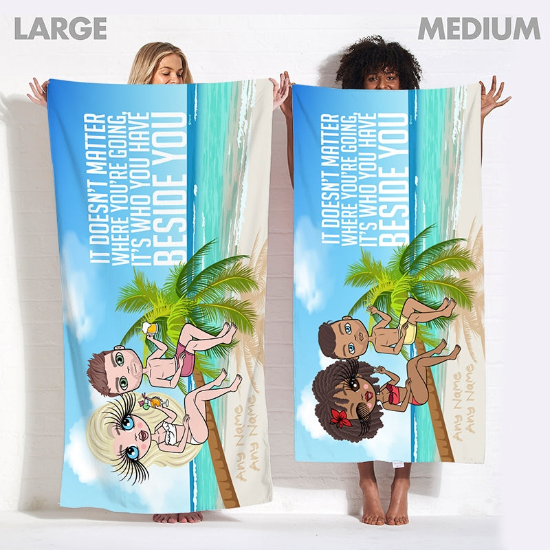 Multi Character Couples Beside You Beach Towel - Image 4