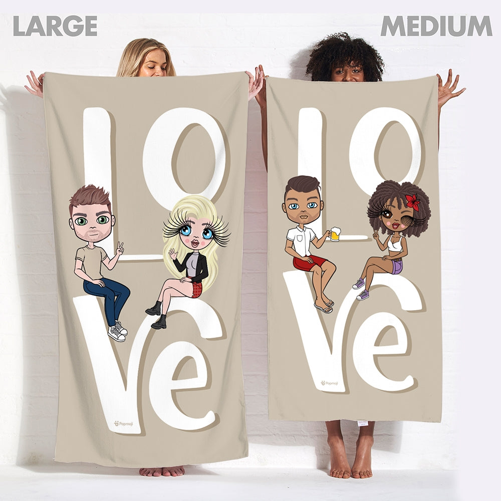 Multi Character Couples Nude Love Beach Towel - Image 3