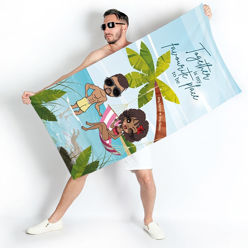 Multi Character Couples Together Beach Towel - Image 4