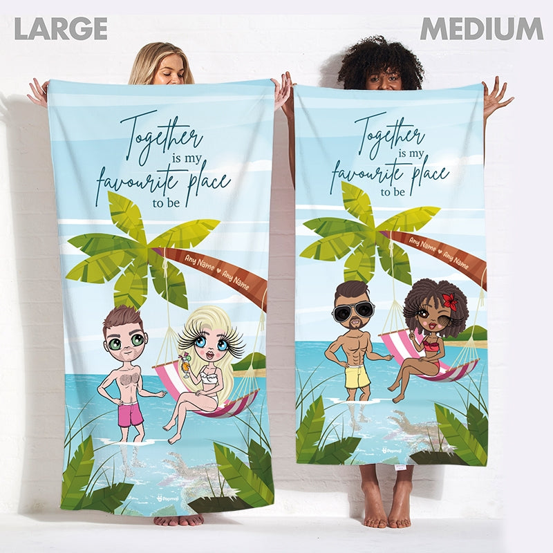 Multi Character Couples Together Beach Towel - Image 3