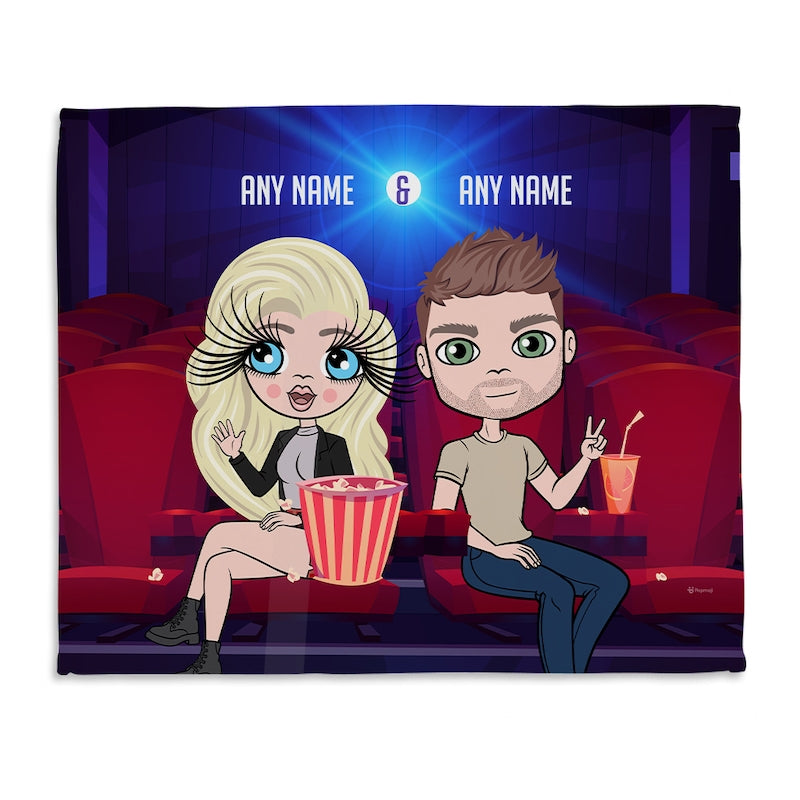 Multi Character Couples At The Movies Fleece Blanket - Image 2