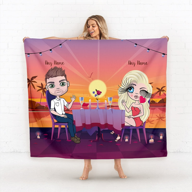 Multi Character Couples Exotic Date Fleece Blanket - Image 4