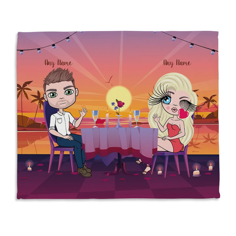 Multi Character Couples Exotic Date Fleece Blanket - Image 1