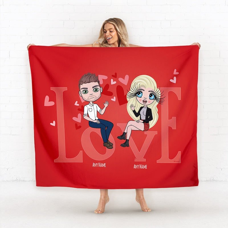 Multi Character Couples Love Fleece Blanket - Image 1