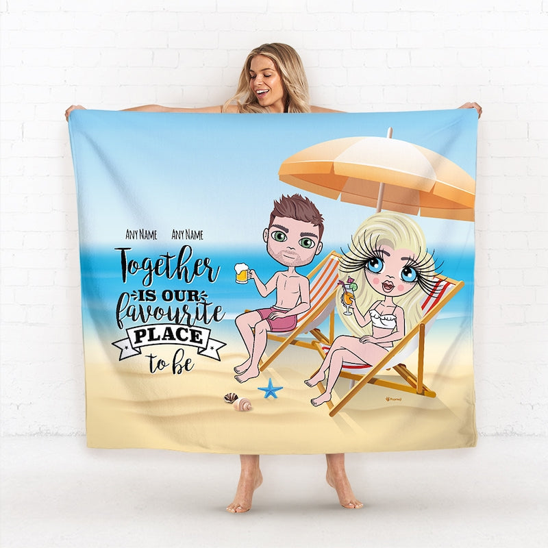 Multi Character Couples Together Is Our Favourite Place Fleece Blanket - Image 1