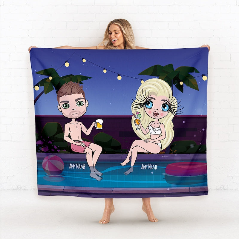 Multi Character Couples Summer Nights Fleece Blanket - Image 1