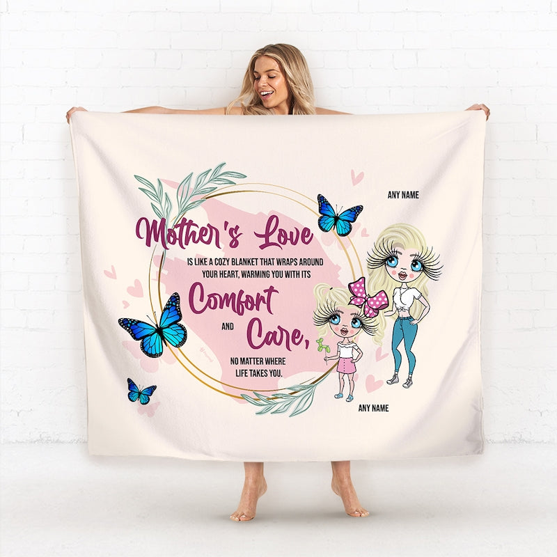 Multi Character Mother's Love Adult and Child Fleece Blanket - Image 1