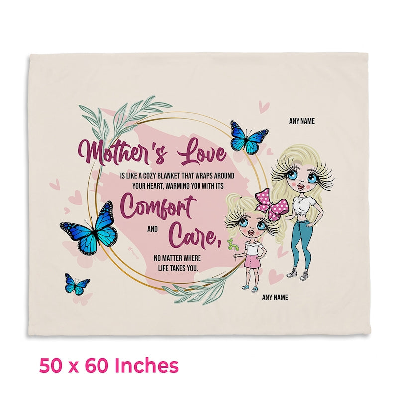 Multi Character Mother's Love Adult and Child Fleece Blanket - Image 3